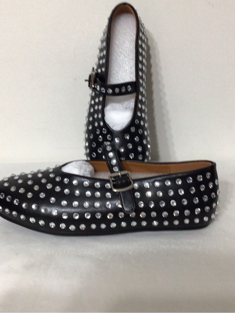 Rhinestone Black Mary Jane Flats - Picture 3 of 9